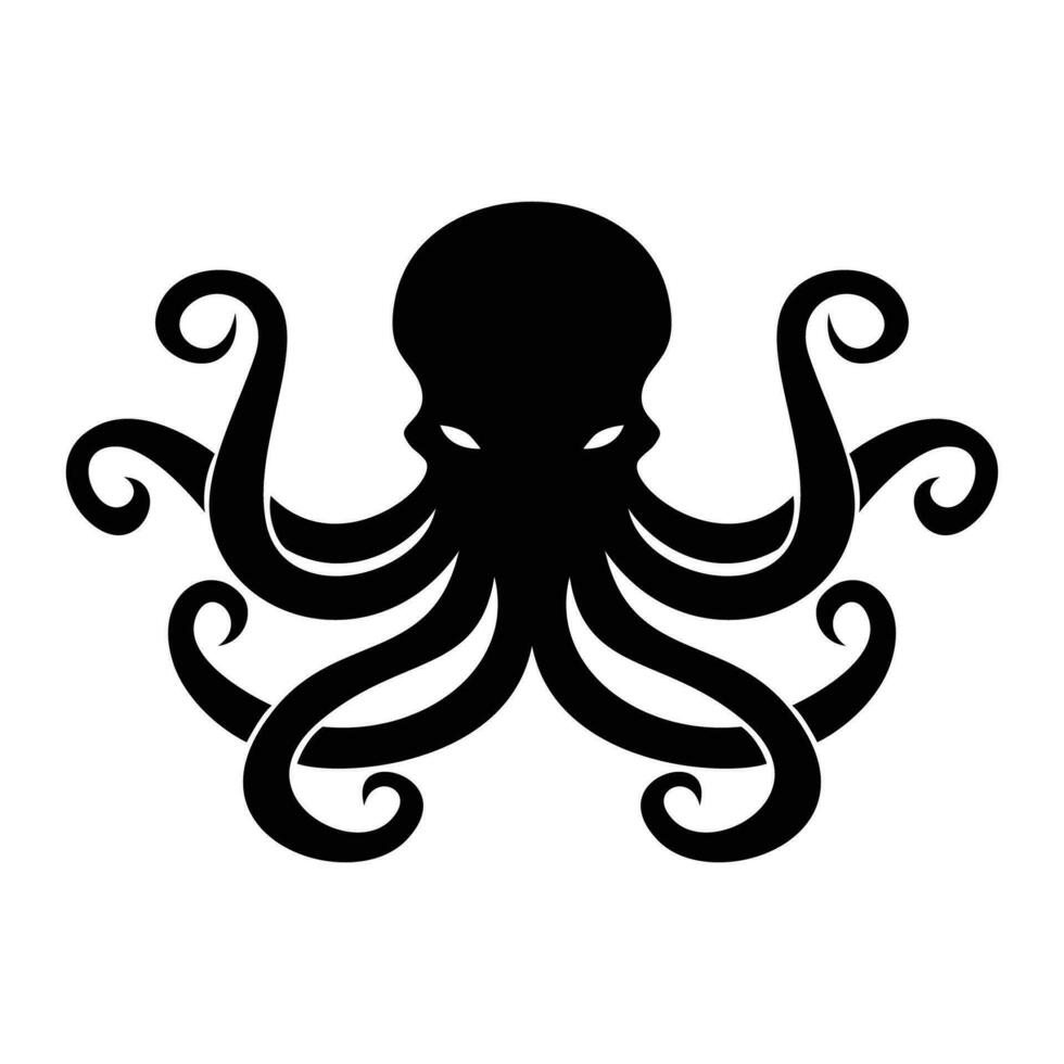 octopus silhouette design. sea animal with tentacle sign and symbol. vector