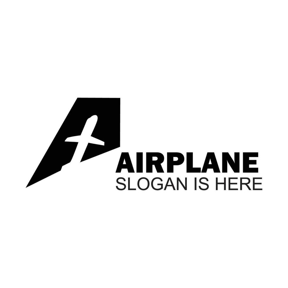 airplane design template. a alphabet logo vector. vector