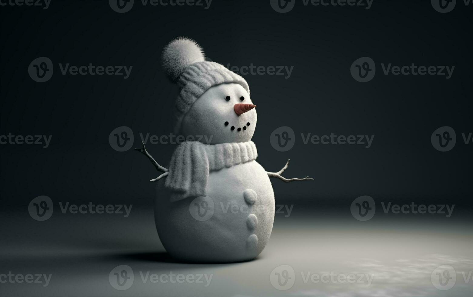 AI generated Happy cute snowman smiling with big eyes photo