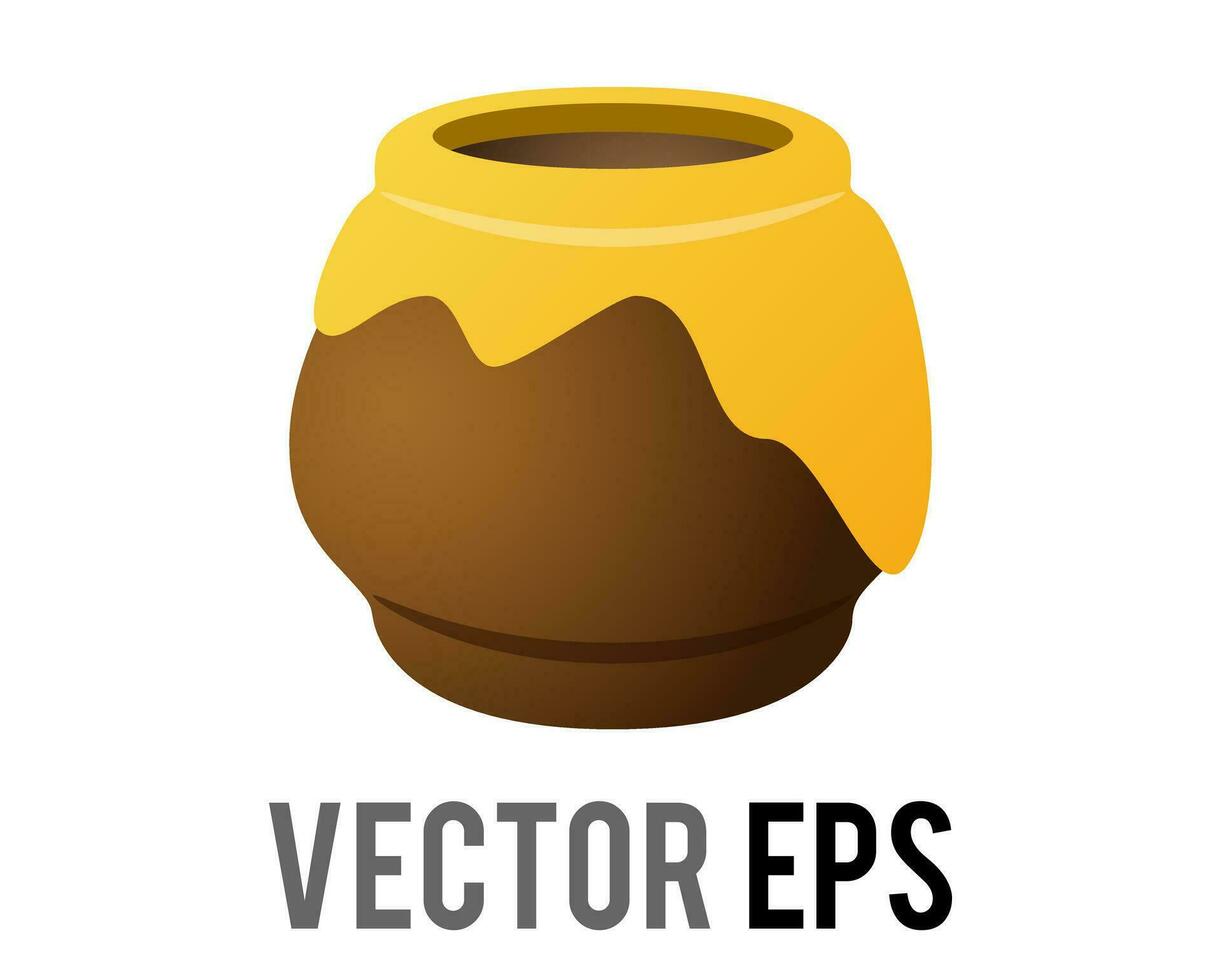 The isolated gradient golden yellow pot of honey icon, as made by bees vector