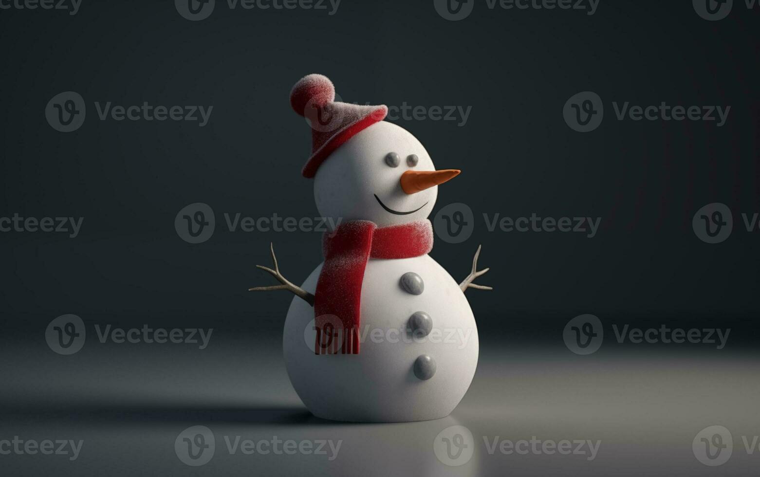 AI generated Happy cute snowman smiling with big eyes photo