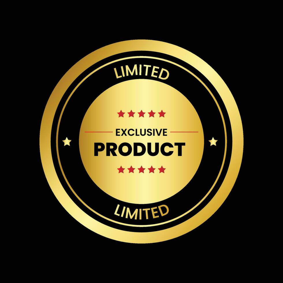 vector exclusive product golden label and black background