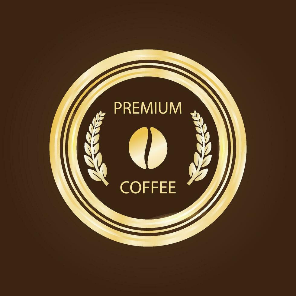 vector premium coffee golden handwritten lettering