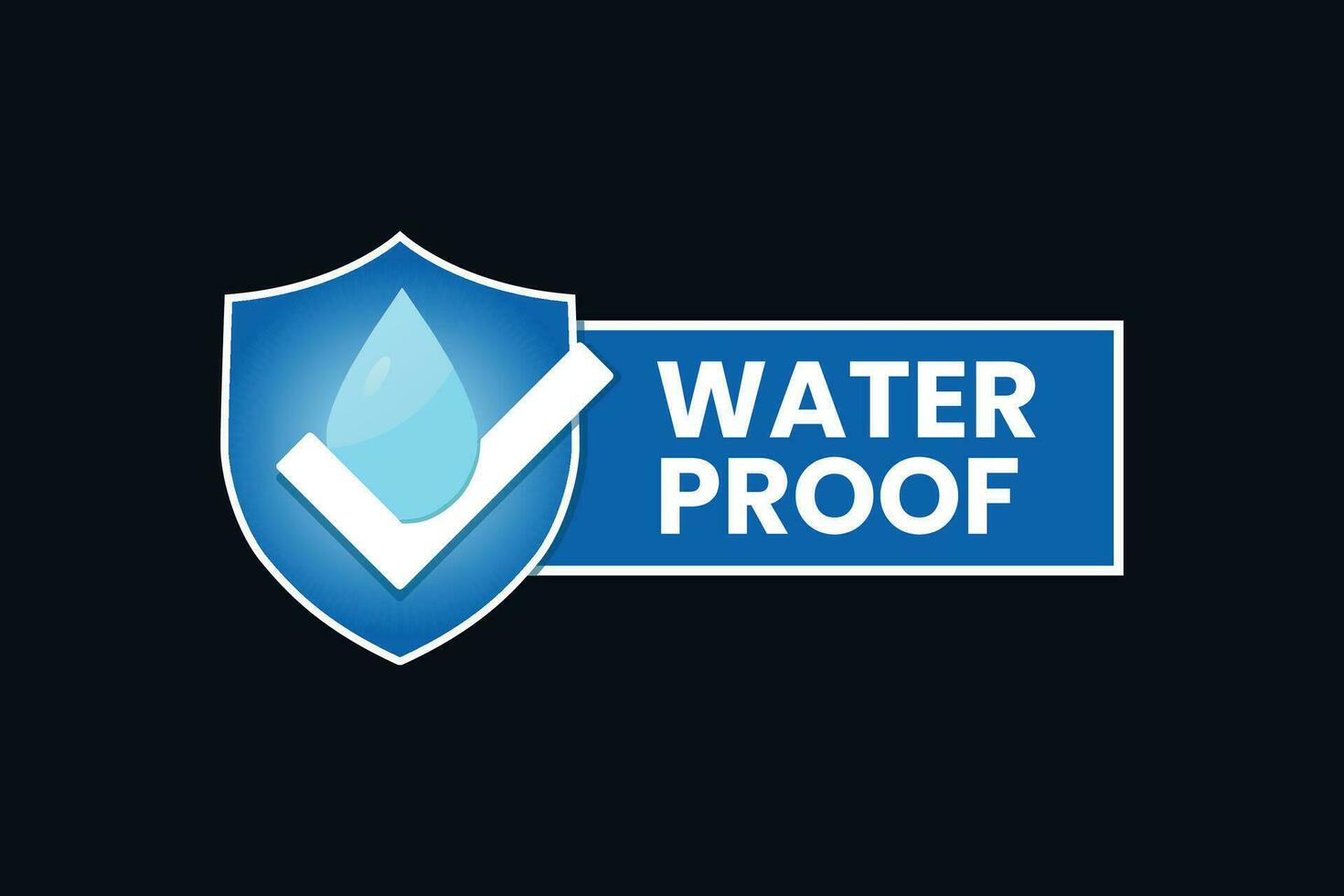 vector water proof on dust background flat blue vector icon