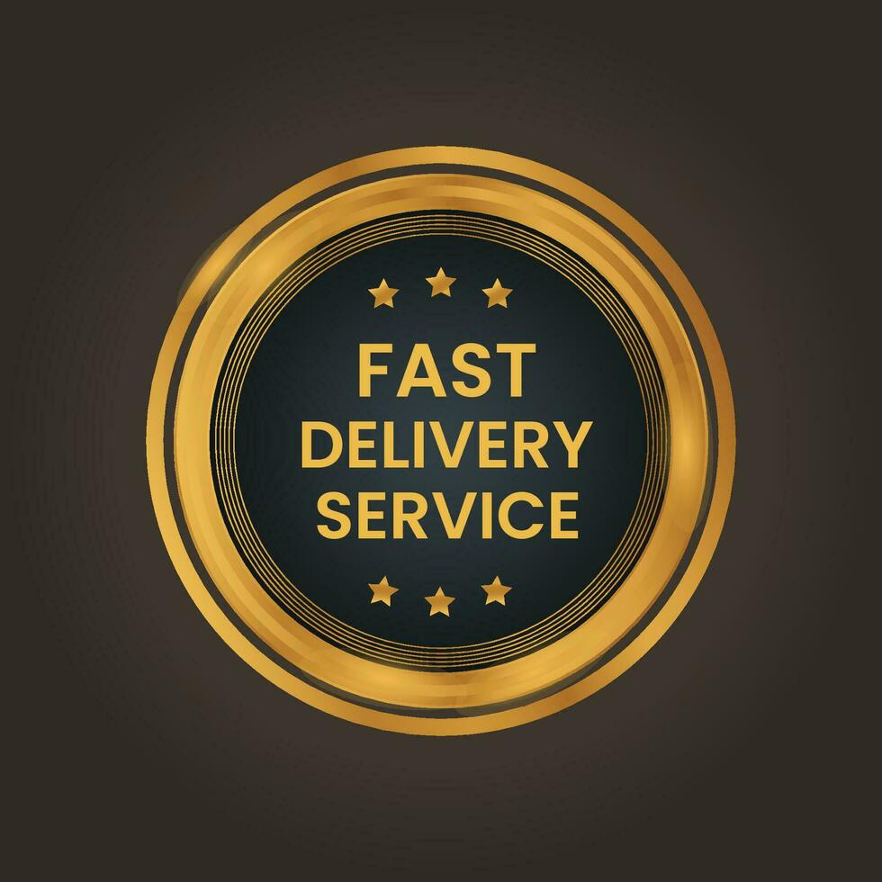 vector free delivery service golden sticker design