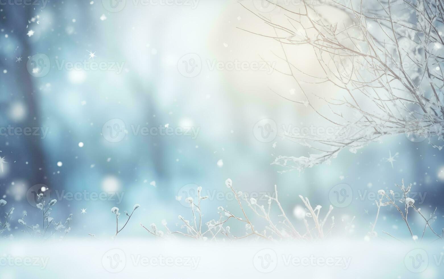 AI generated Beautiful snow background for winter christmas greetings banner photo