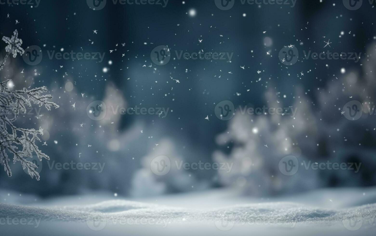 AI generated Beautiful snow background for winter christmas greetings banner photo