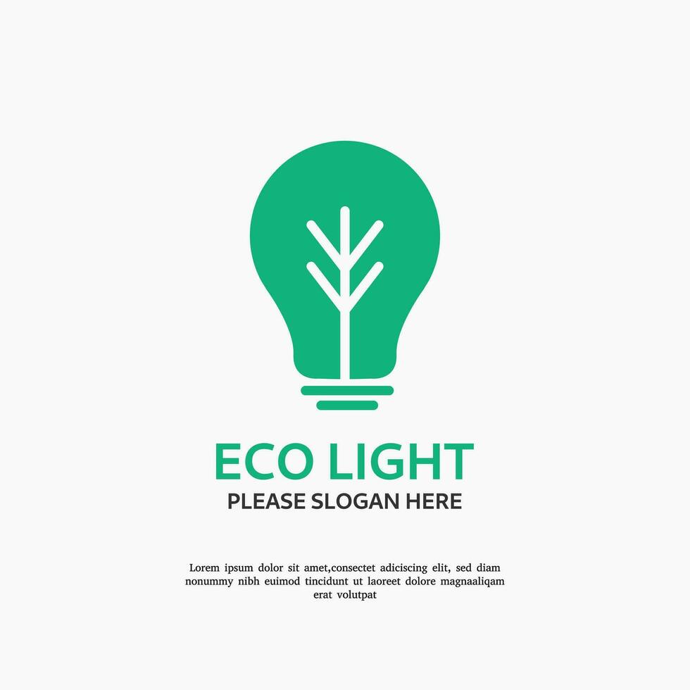 green eco light logo design template vector