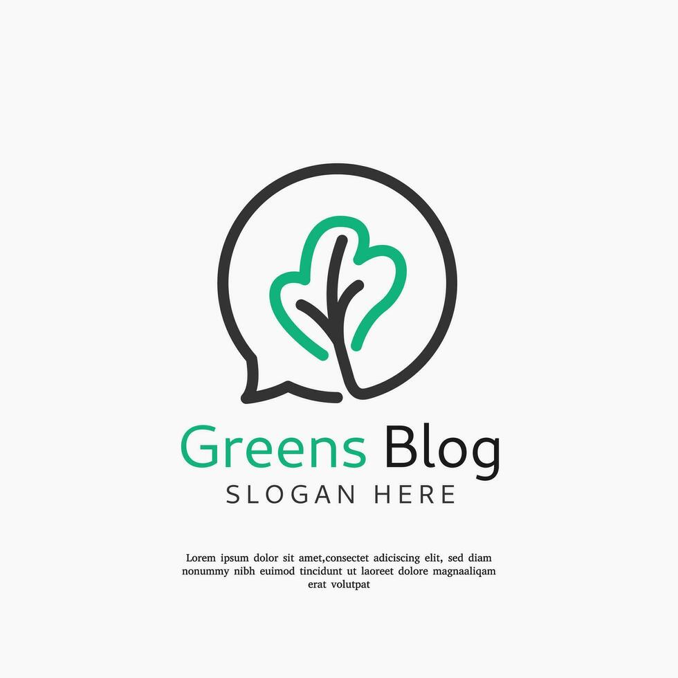 talk green blog logo design template vector