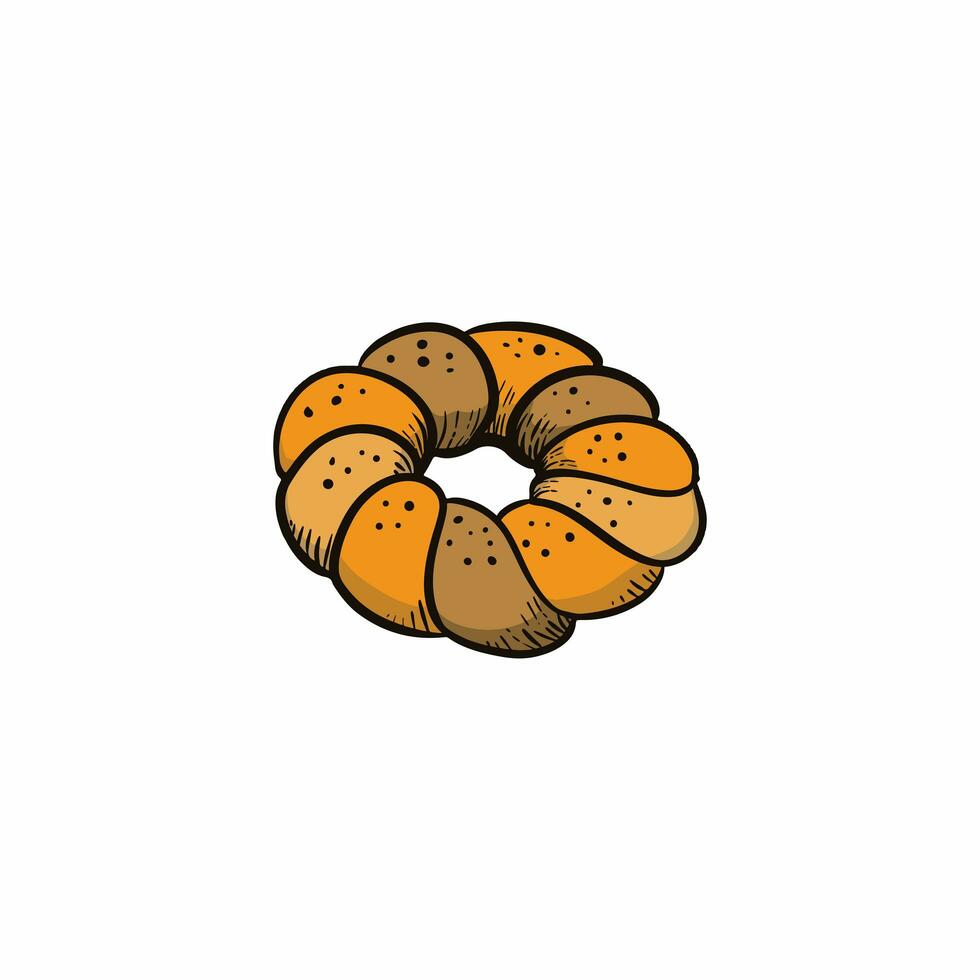 panadería un pan vector mano dibujo para diseño, elemento, plantilla, comida diseño, restaurante diseño, menú diseño, etc foto