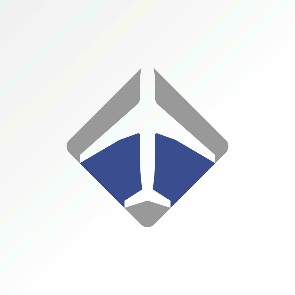 Logo design graphic concept creative abstract premium vector sign unique stock Aircraft Airplane Airline on rectangular. Related to travel sign trans