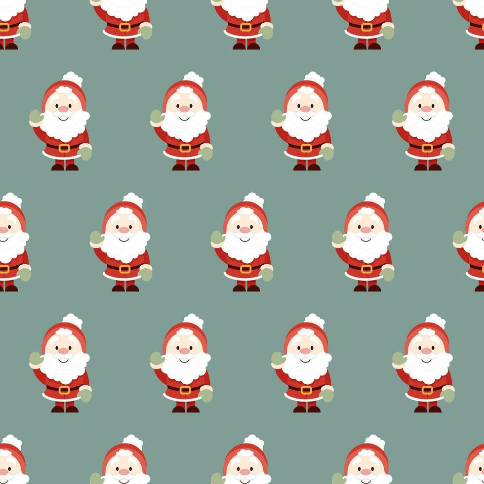 Christmas seamless pattern of Santa Clauses vector
