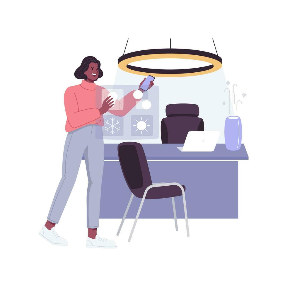 Smart office isolated cartoon vector illustrations.