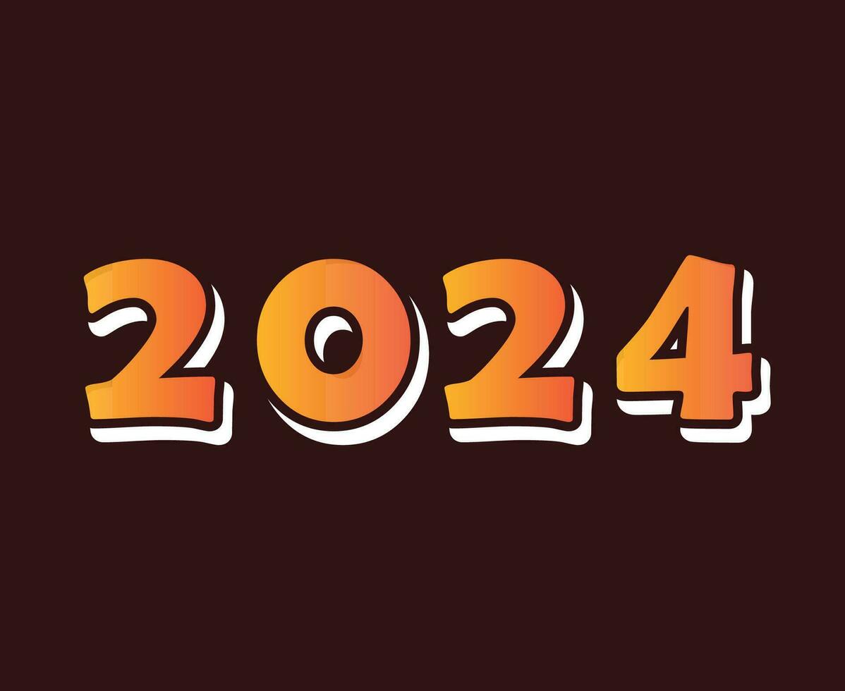 2024 Happy New Year Abstract Orange And White Graphic Design Vector Logo Symbol Illustration With Maroon Background
