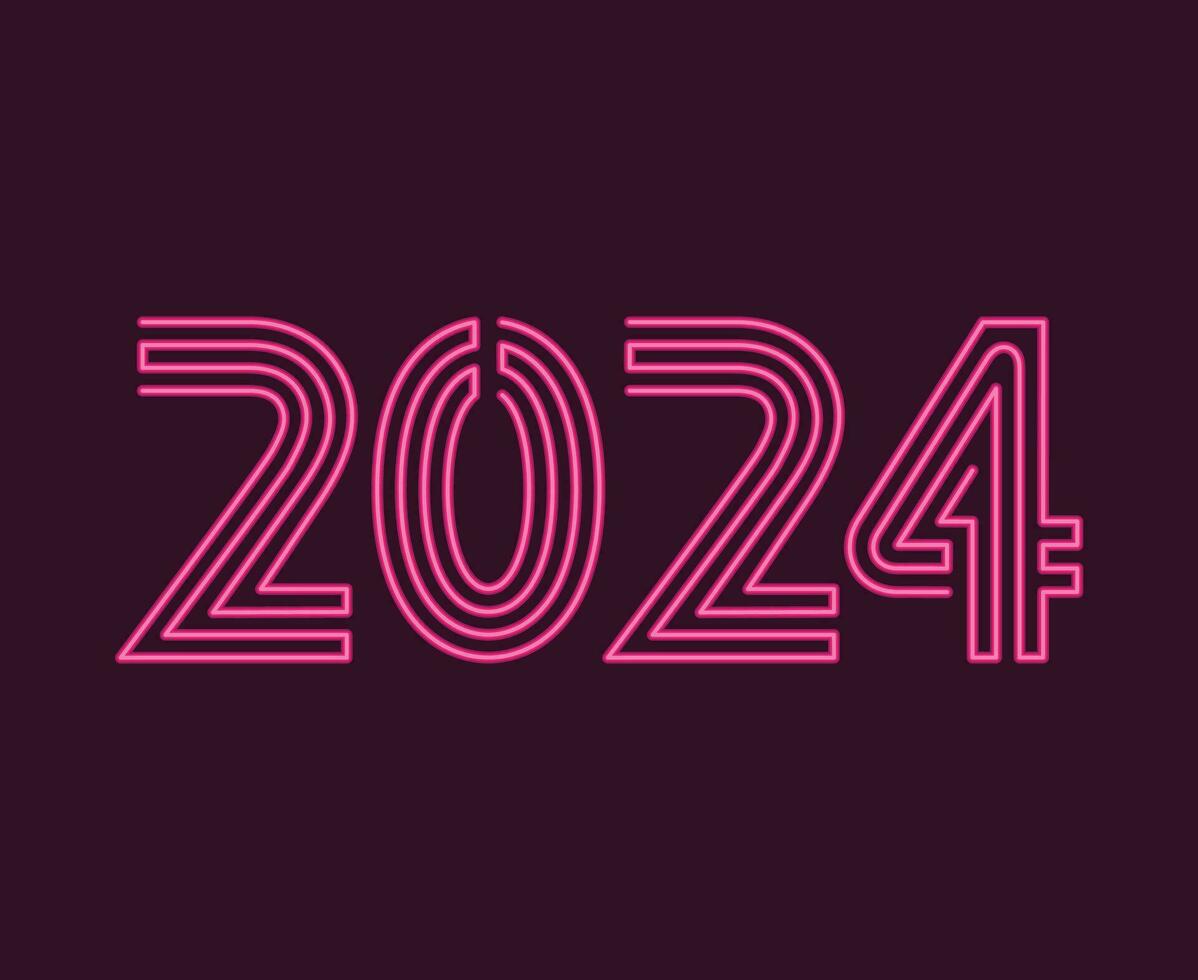 2024 Happy New Year Abstract Purple Graphic Design Vector Logo Symbol Illustration