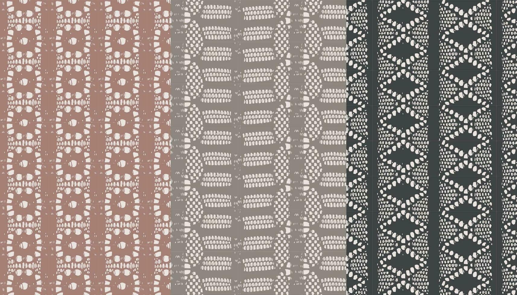 A striped lace fabric design featuring circular and diamond-shaped elements. vector