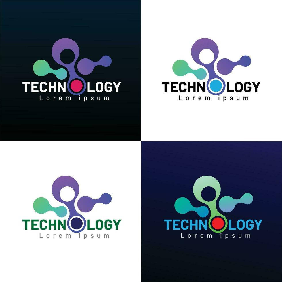 Abstract technology logo design concept vector