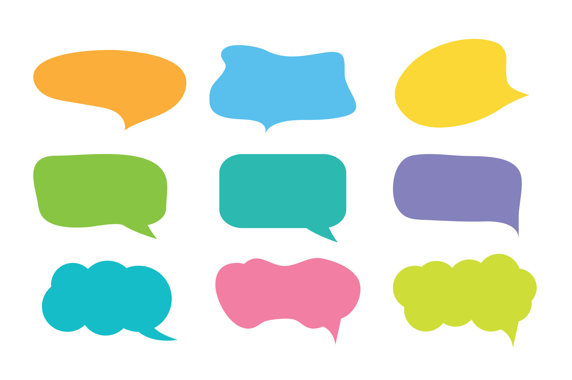 Set of callout, speech bubbles, chats, elements icons, vector ...