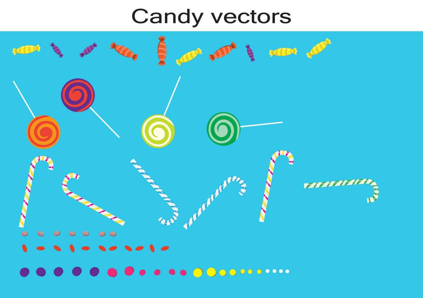 Candy, sweets, toffy, lolly pop vector illustration pack. EPS file