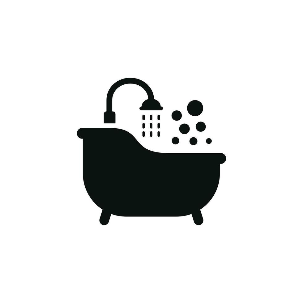 bañera icono aislado en blanco antecedentes vector