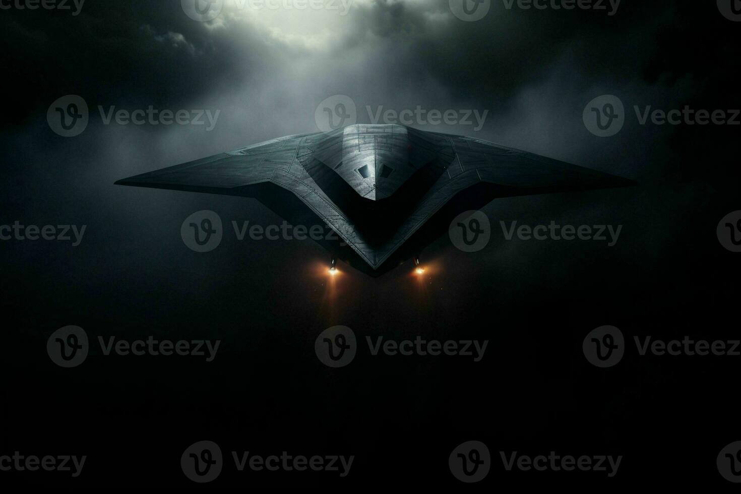 AI generated A stealth bomber emerges from the shadows photo