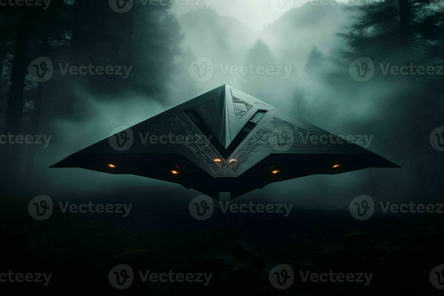 AI generated A stealth bomber emerges from the shadows photo