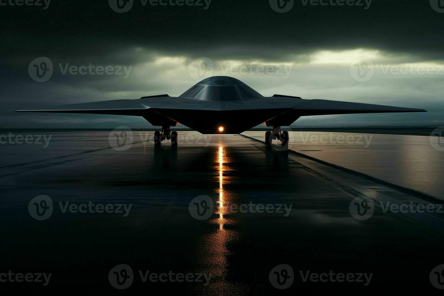 AI generated A stealth bomber emerges from the shadows photo