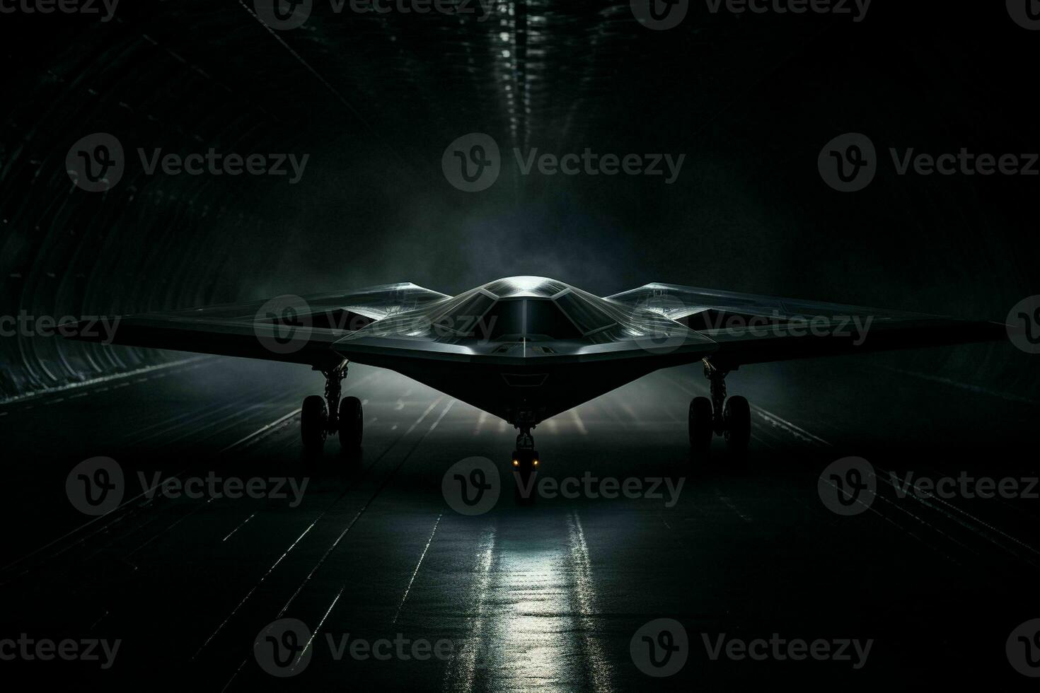 AI generated A stealth bomber emerges from the shadows photo