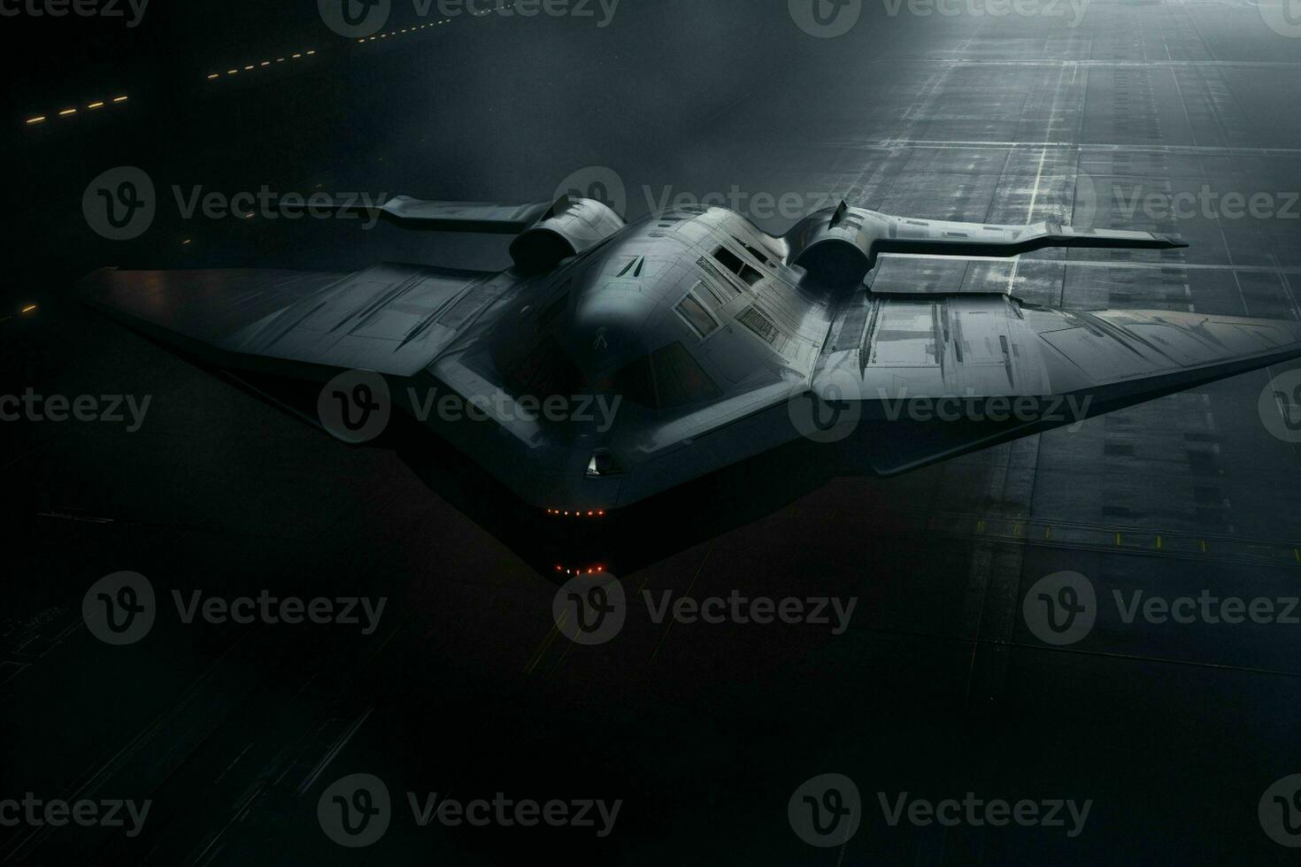 AI generated A stealth bomber emerges from the shadows photo