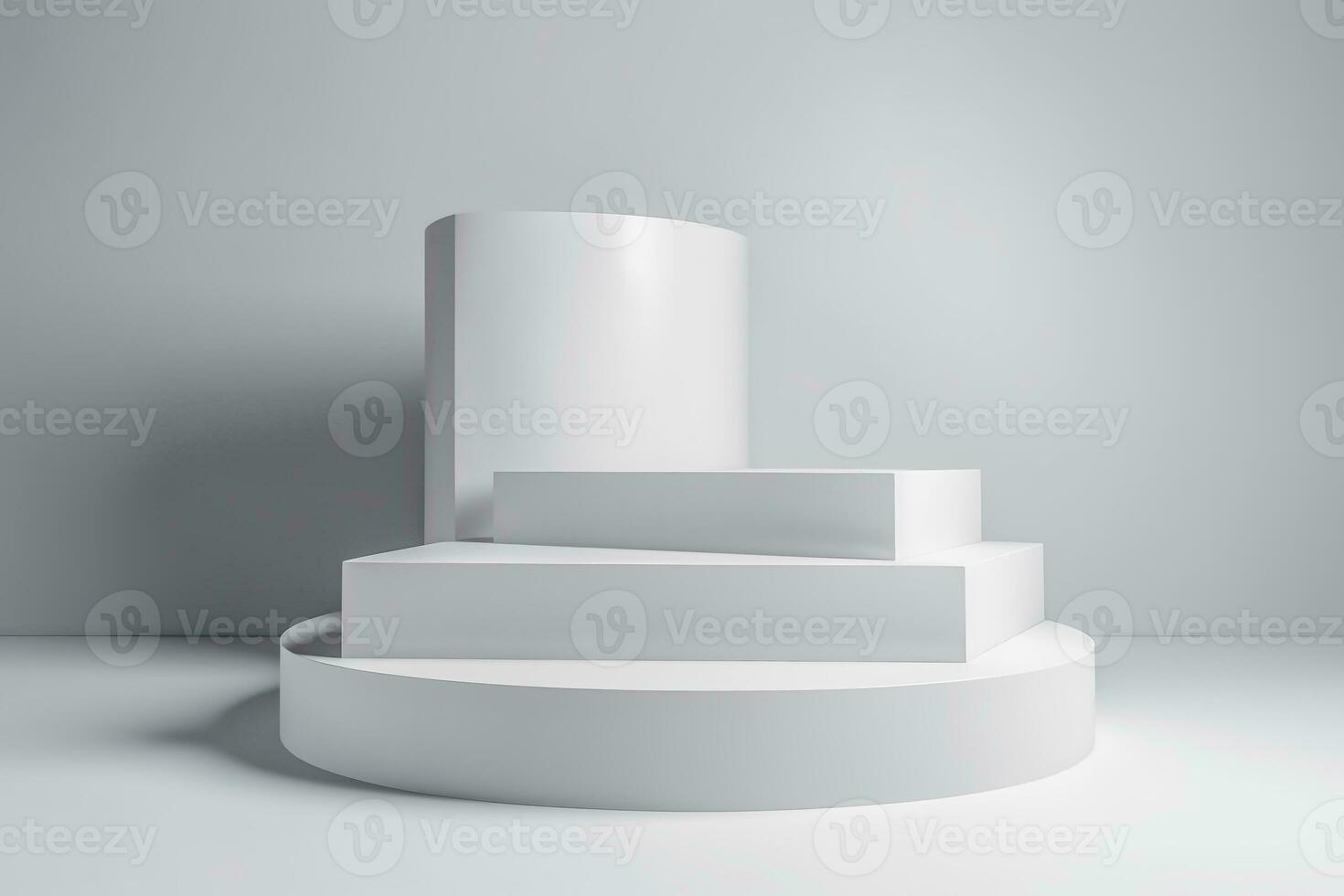 AI generated Presentation white podium 3d abstract background, empty backdrop pedestal. Ai generated photo