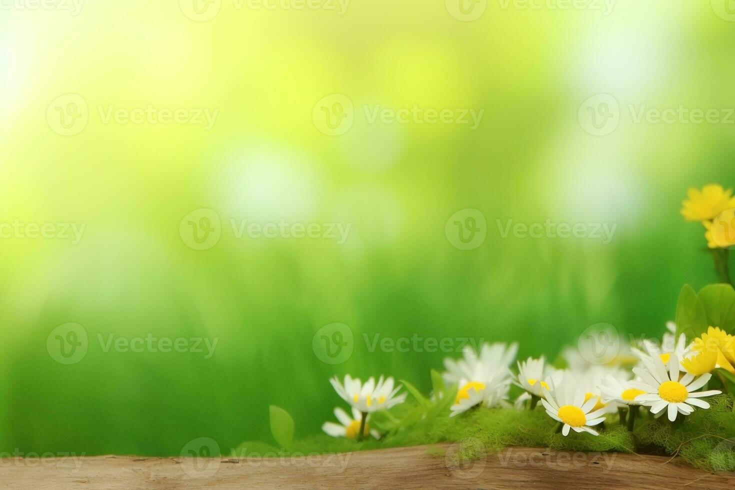 AI generated Wildflowers in sunlight close-up summer background. Ai generated photo