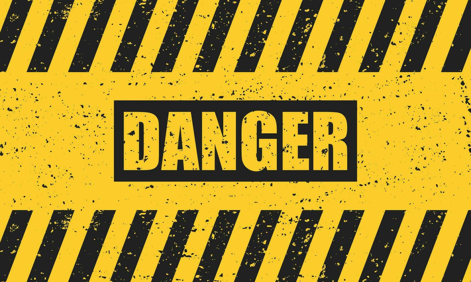 Abstract grunge black danger sign on a yellow background. vector