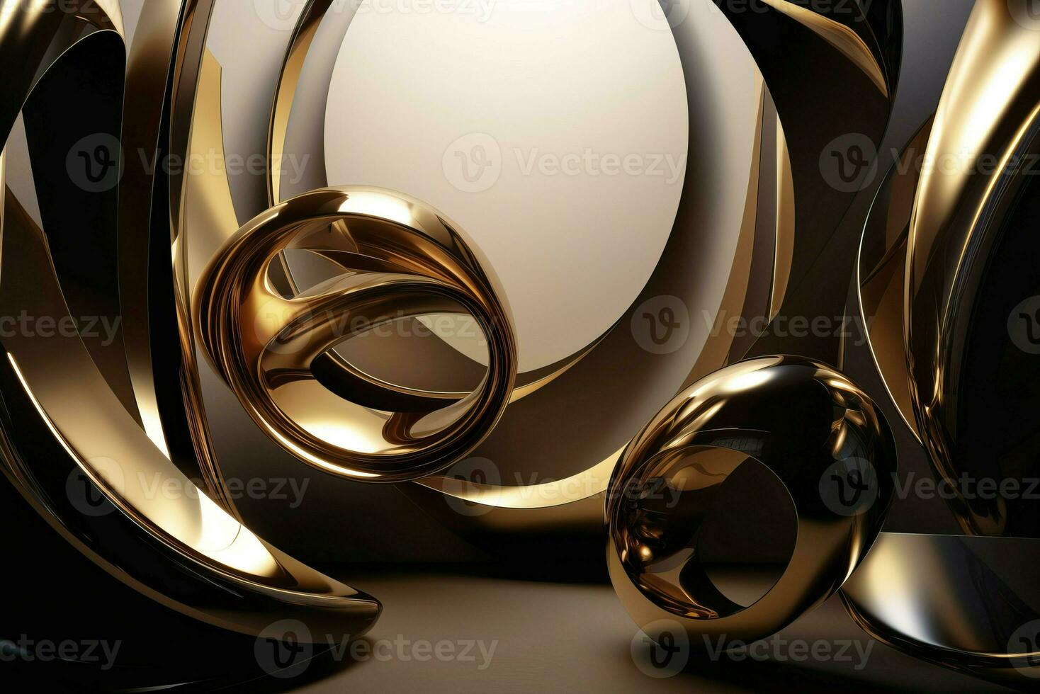 AI generated Abstract three dimension fashion golden background. Generate Ai photo