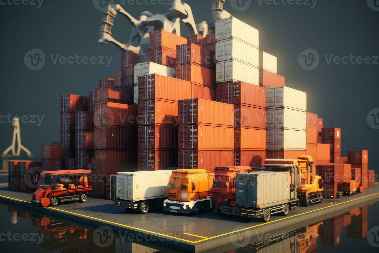 AI Generated A large warehouse with rows of multiple stacks of boxes and merchandise, logistic and warehouse concept. Generative AI photo