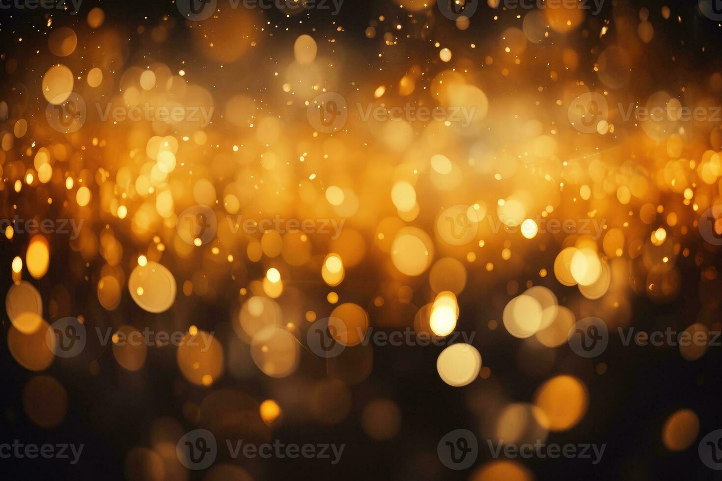 AI Generated Abstract yellow bright light glittering bokeh blur background. Generative AI photo
