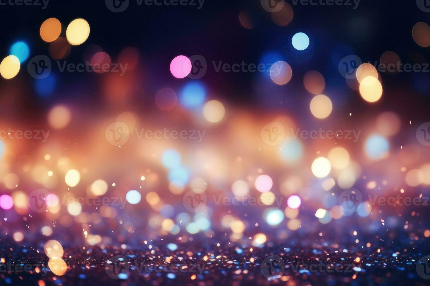 AI Generated Abstract bright light glittering bokeh blur background. Generative AI photo
