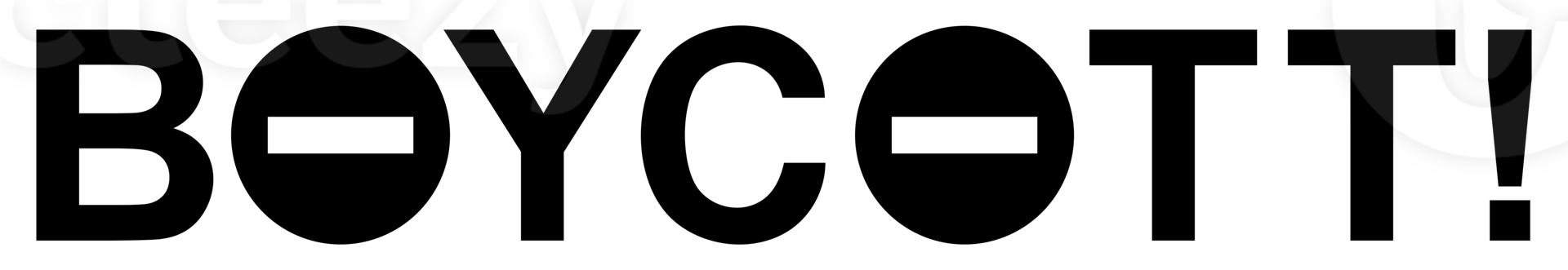 Visual Text Illustration of the Boycott, can use for sign, symbol, watermark, mark, sticker, banner, or graphic design element. Format PNG