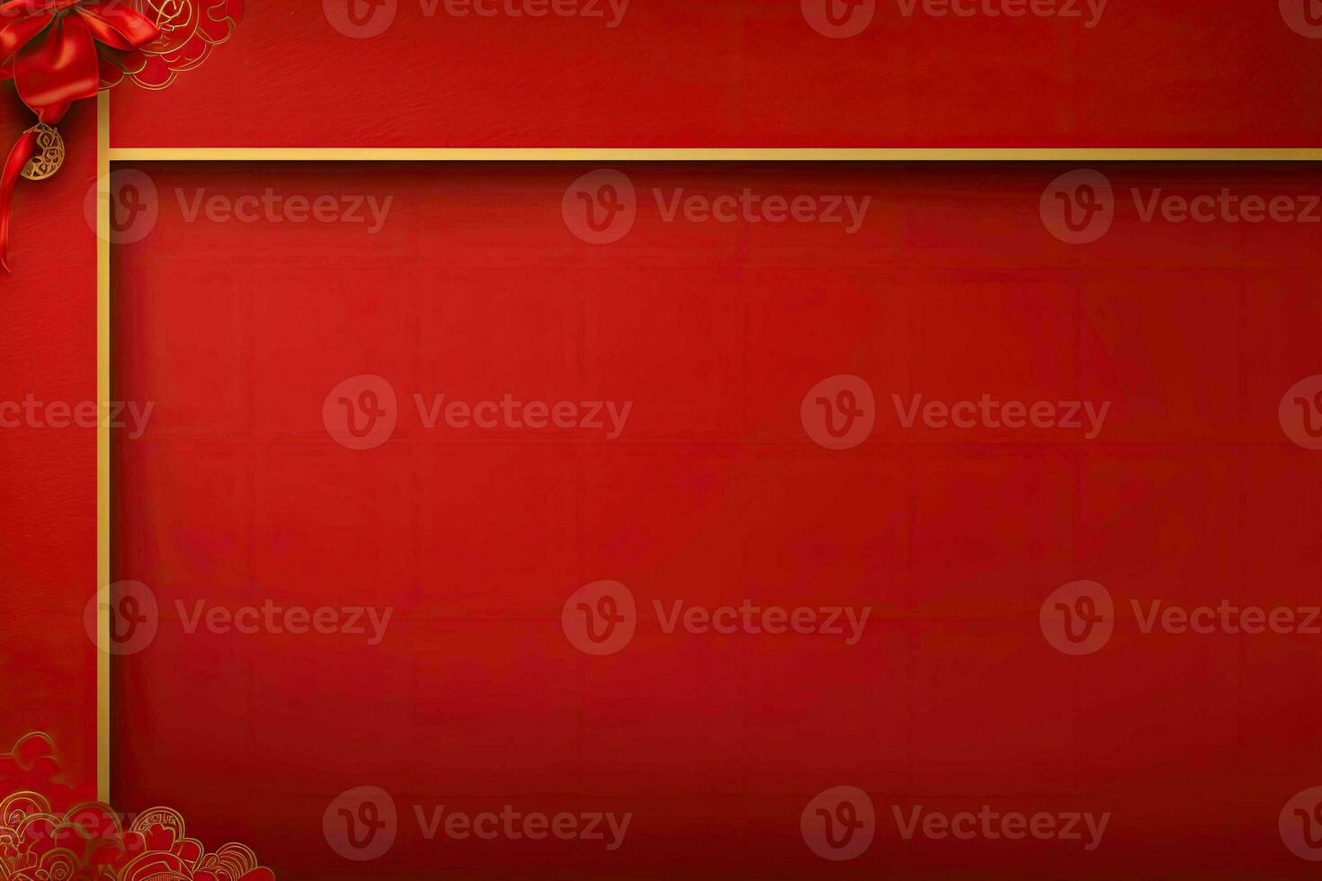 AI generated china new year banner red background photo