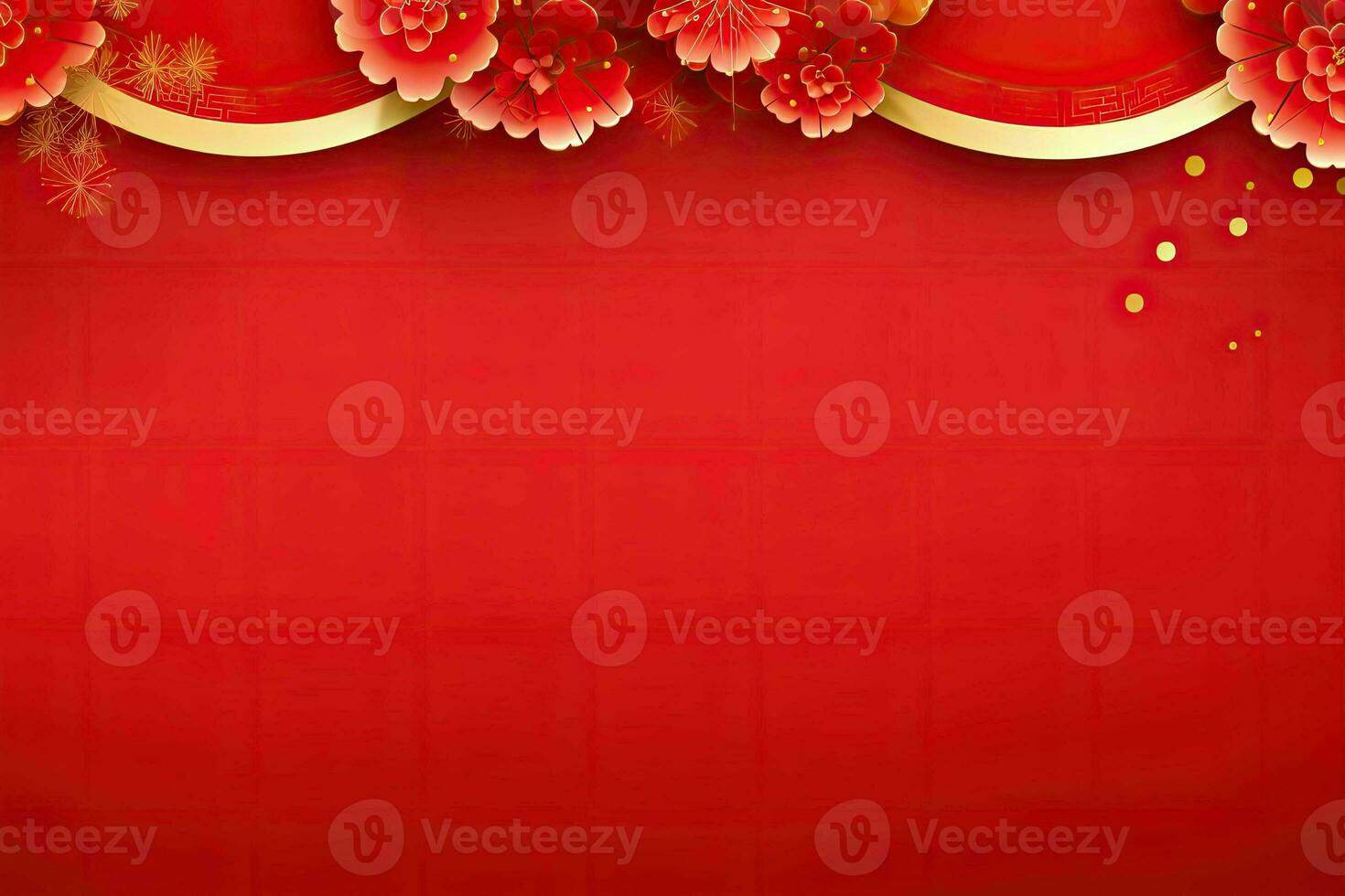 AI generated china new year banner red background photo