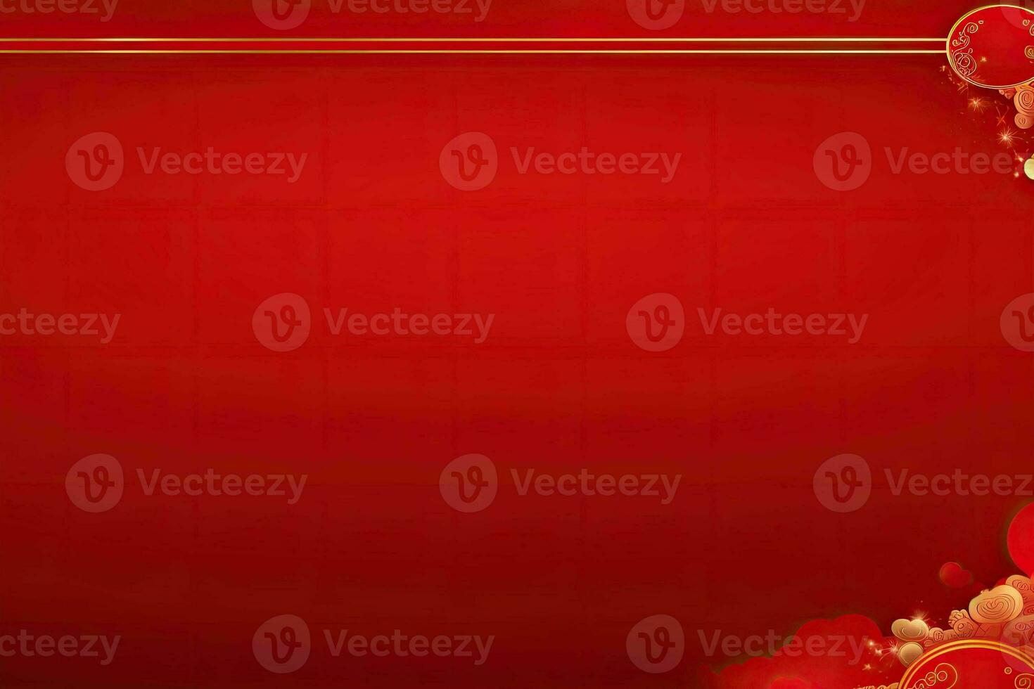 AI generated china new year banner red background photo