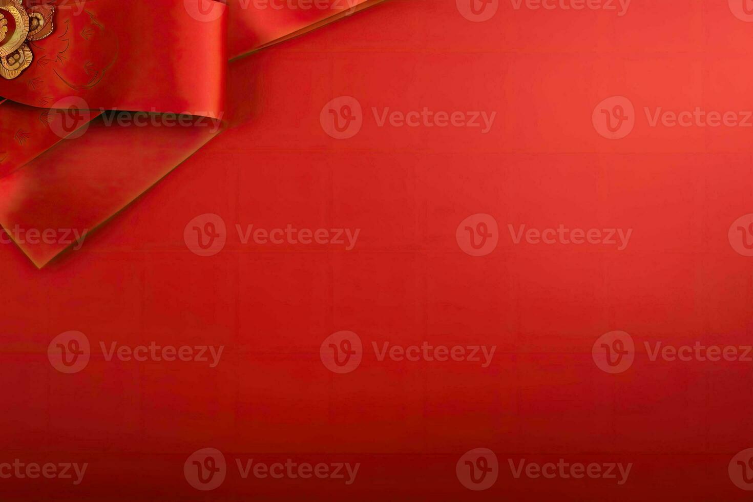 AI generated china new year banner red background photo