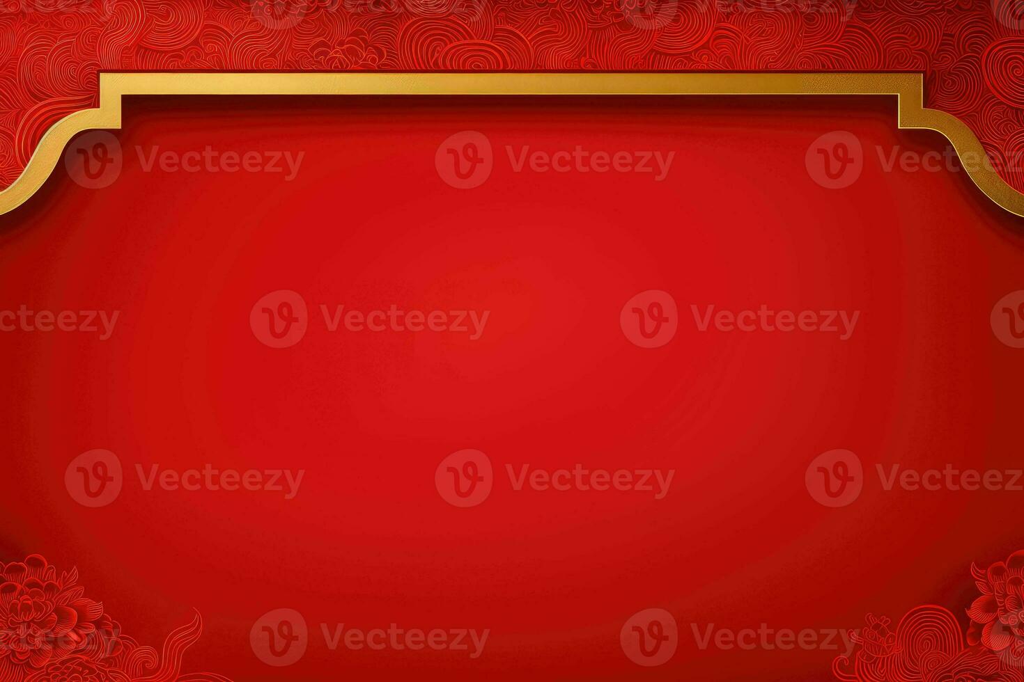 AI generated china new year banner red background photo