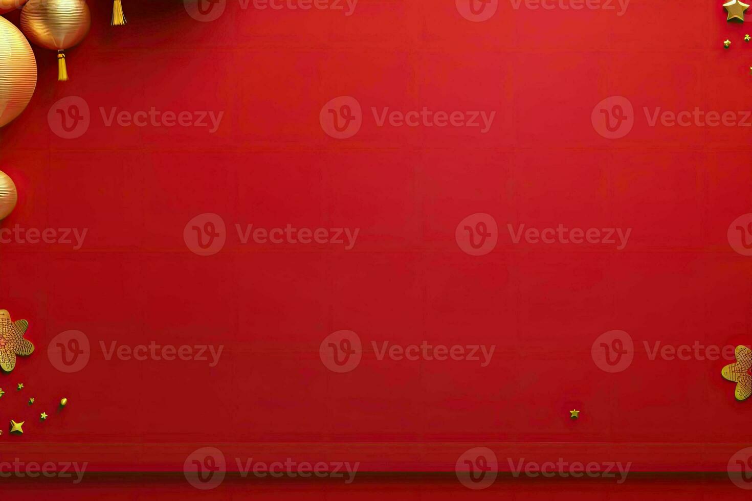 AI generated china new year banner red background photo