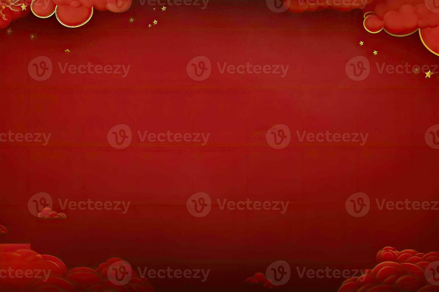 AI generated china new year banner red background photo