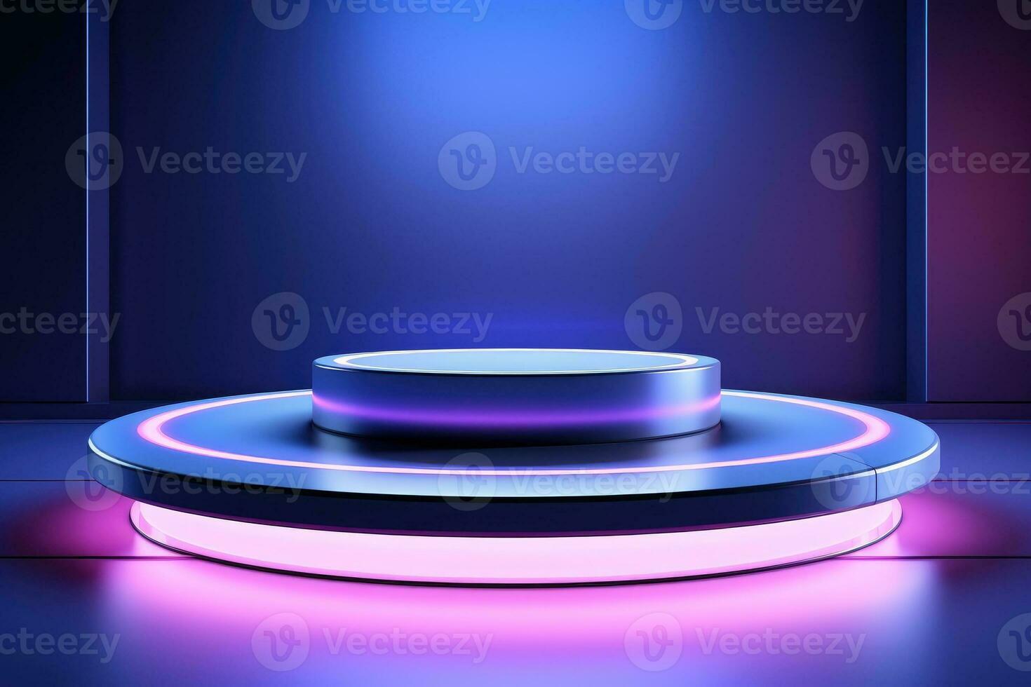 AI Generated Colourful podium and beautiful lighting. Background for product presentation. Generative AI photo