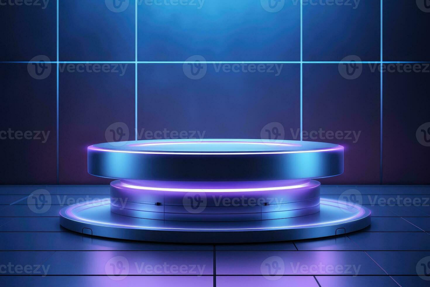 AI Generated Colourful podium and beautiful lighting. Background for product presentation. Generative AI photo