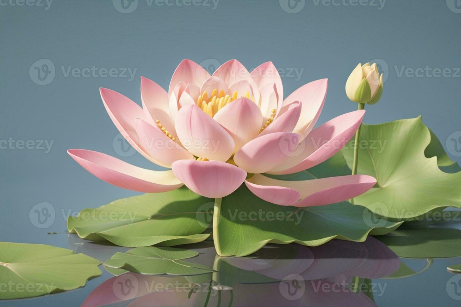 AI Generated Lotus. Water lily. Drawing a realistic water lily photo