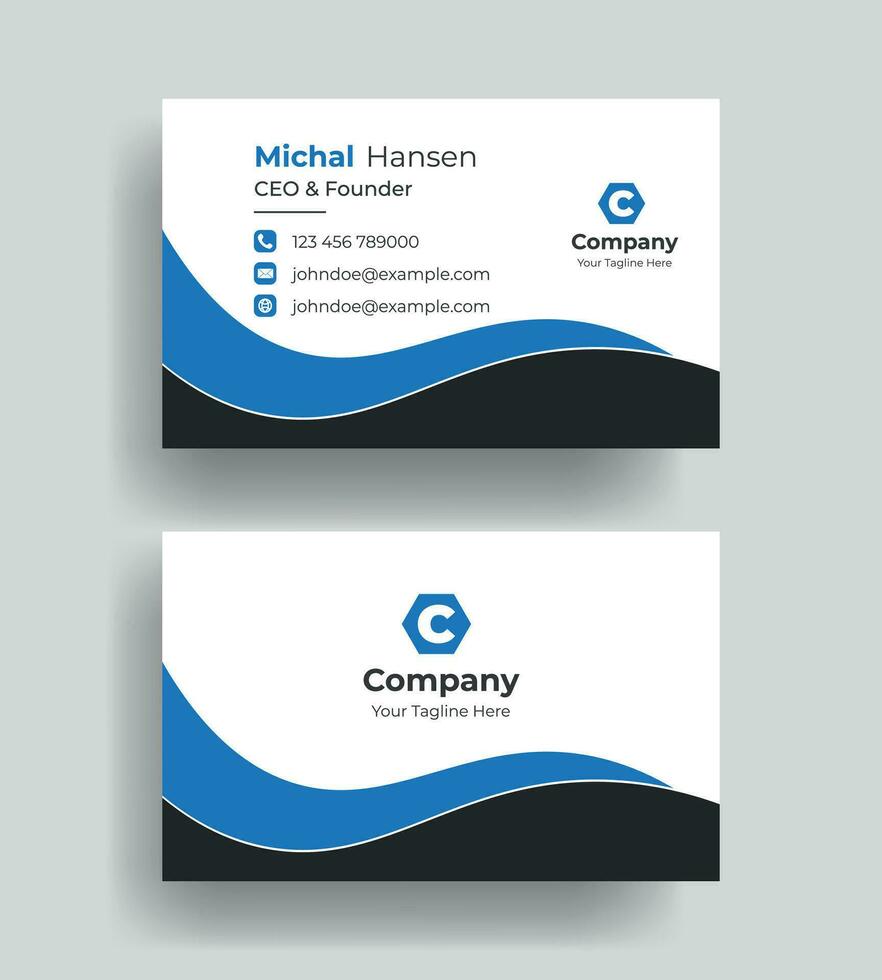 vector clean Professional modern simple unique blue minimalist gold elegant vector style modern business card template