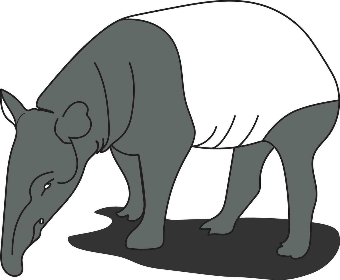 Abstract of tapir with empty background. vector