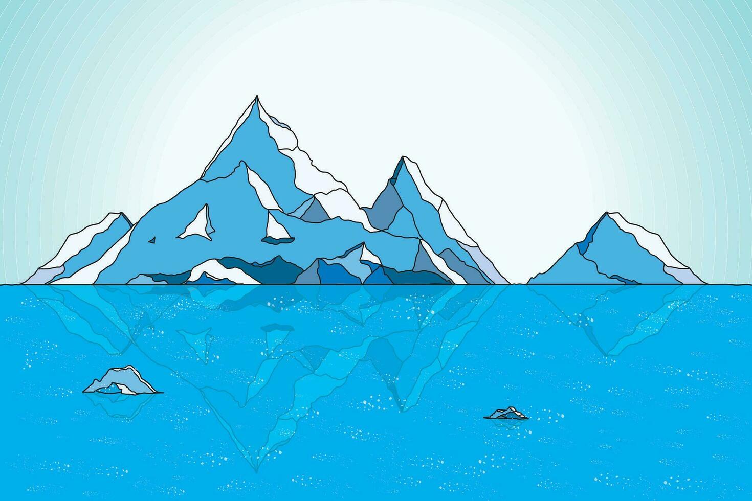 resumen ver de iceberg montaña con cielo antecedentes. vector